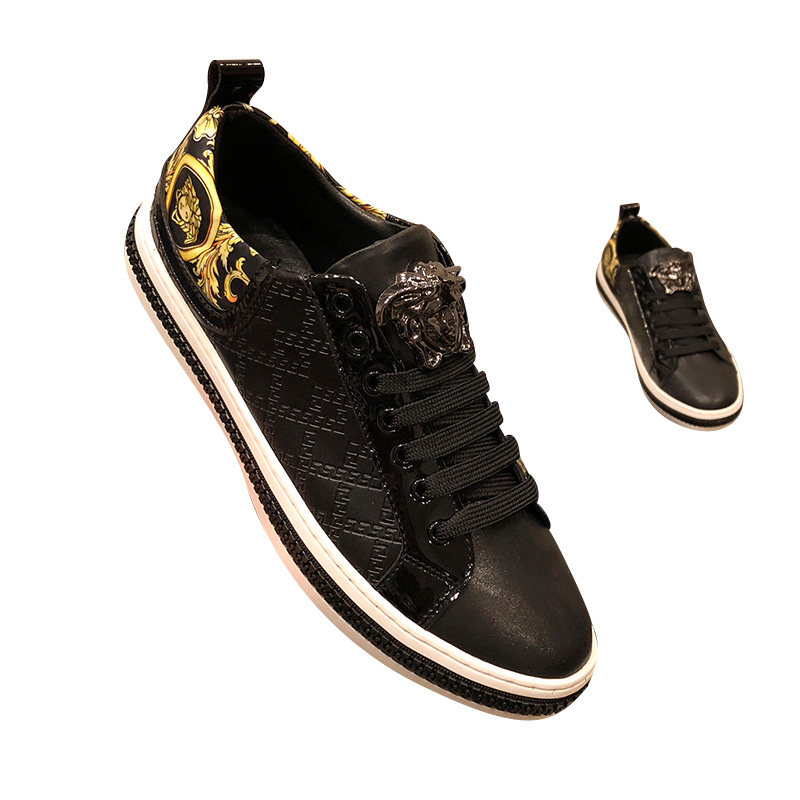 官网美杜莎真皮印花板鞋2022秋季新款小白鞋百搭休闲板鞋