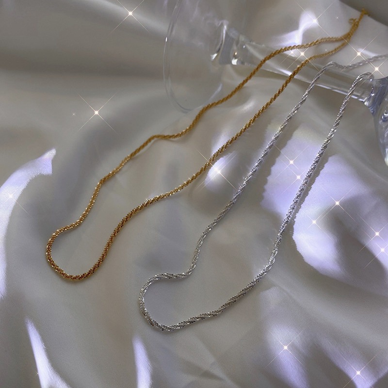 波光粼粼项链女夏2021年新款小众设计配饰锁骨轻奢项链