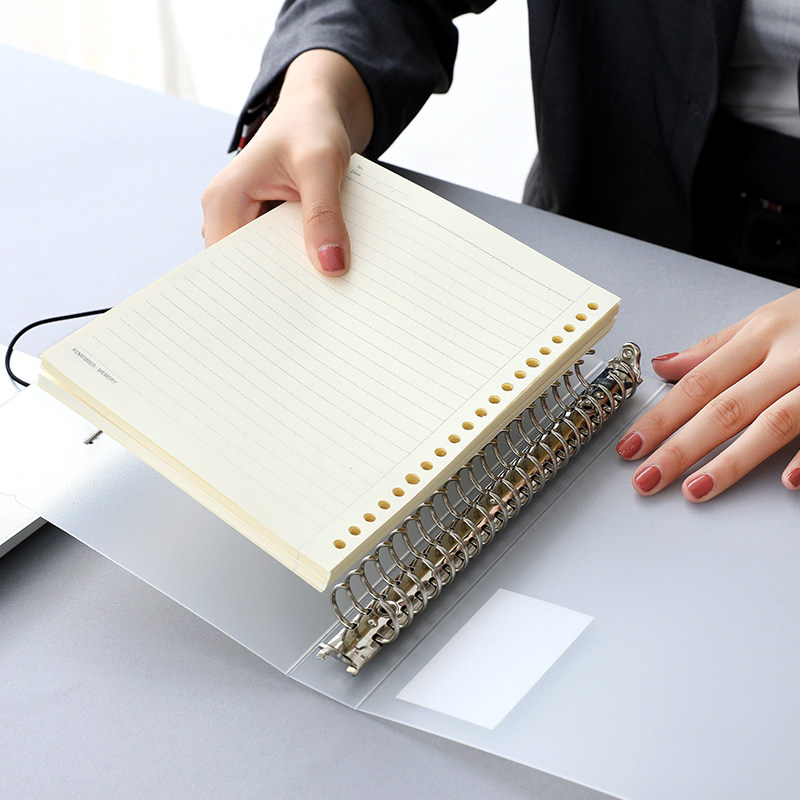 活页文谷可拆卸半透明加厚封皮封面扣环纸替装订活页替芯