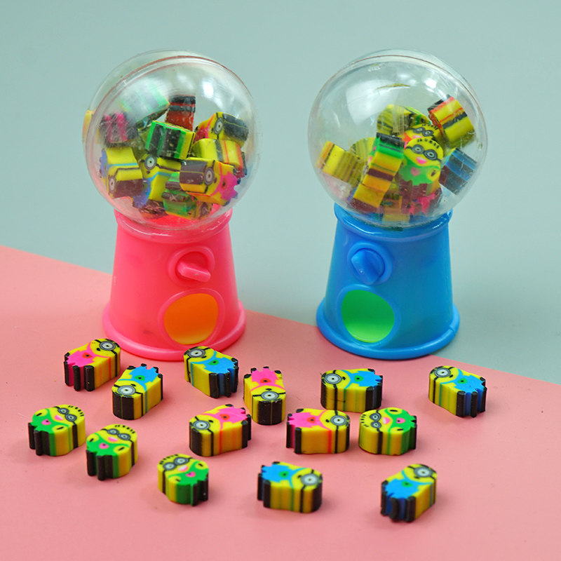 趣味幼儿园迷你扭蛋机橡皮擦可爱的橡皮擦学习不留痕卡通动物玩具