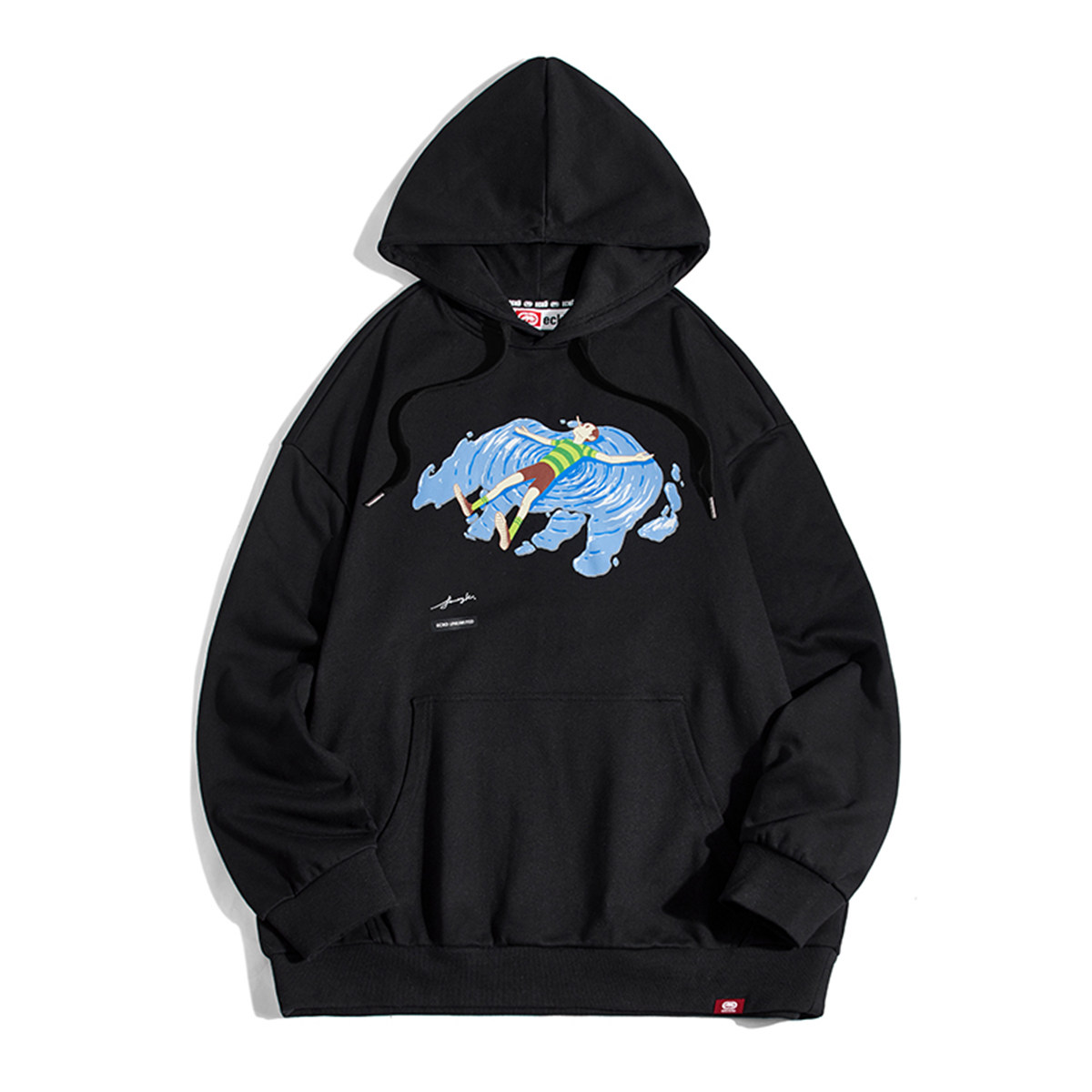 jungle联名ecko犀牛潮牌2022春季新款字母印花休闲连帽卫衣男