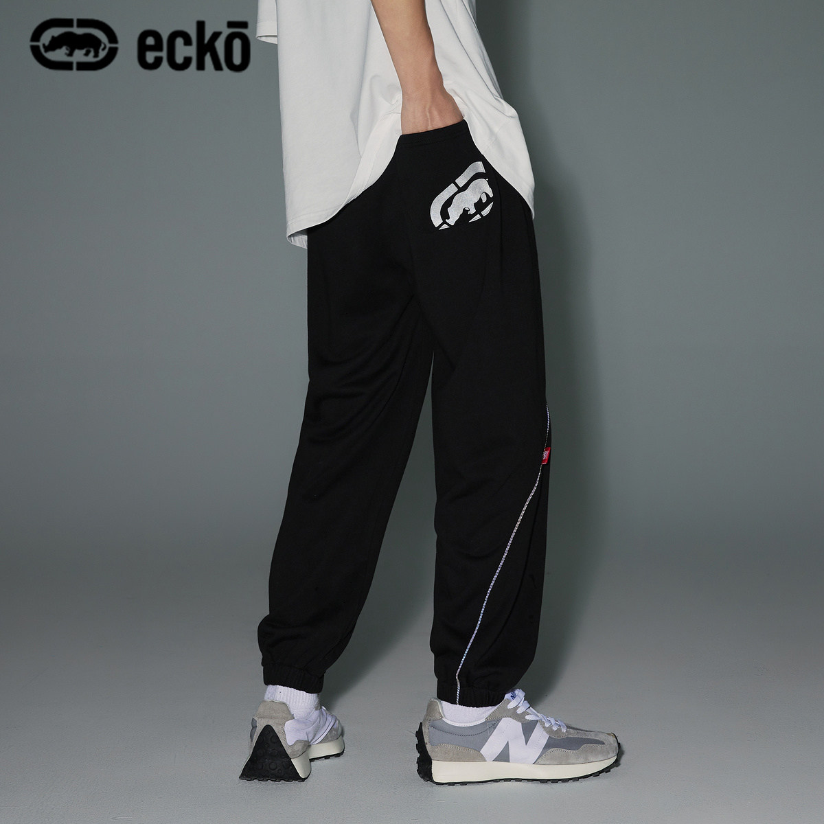 ecko犀牛潮牌2022新款潮流街头反光织带飞船休闲裤
