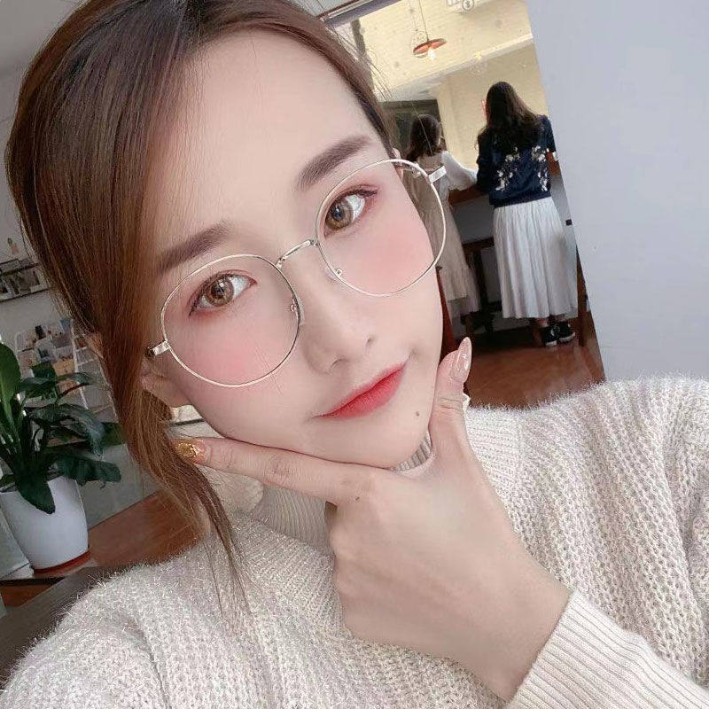 眼镜网红近视近视眼女学生有度数小星星蓝光防辐射定制成品光学镜