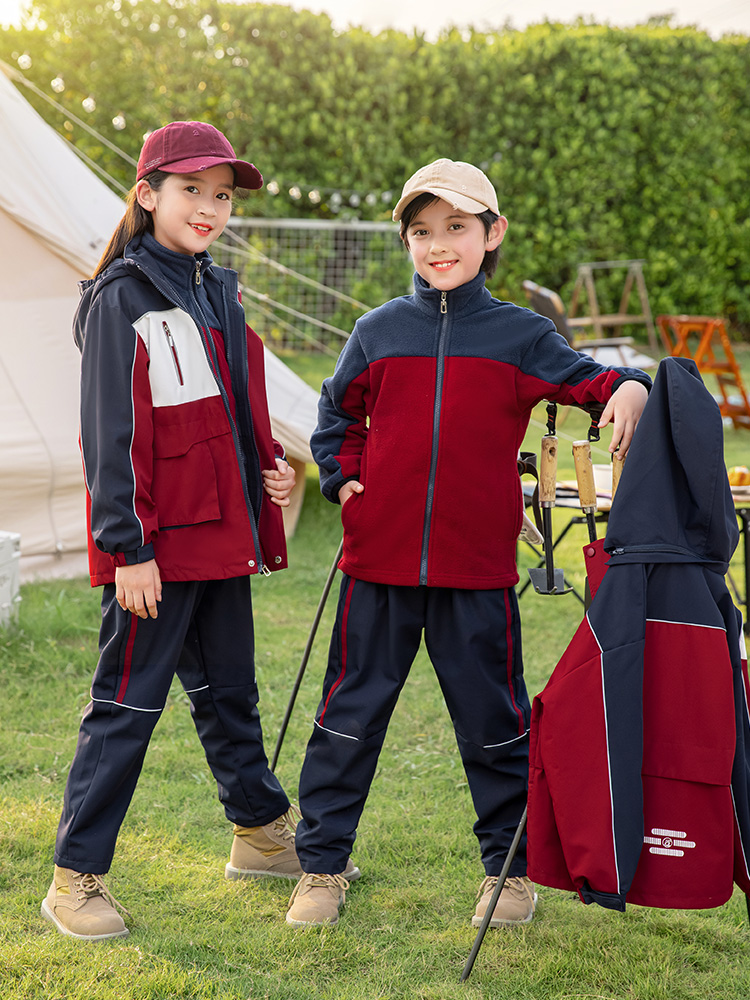 小学生校服冲锋衣加三件件套儿童秋冬季班服幼儿园园校服