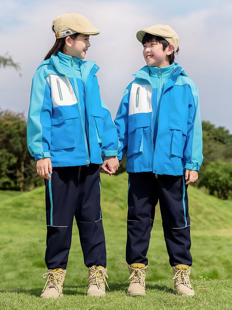 小学生校服冲锋衣加三件件套儿童秋冬季班服幼儿园园校服