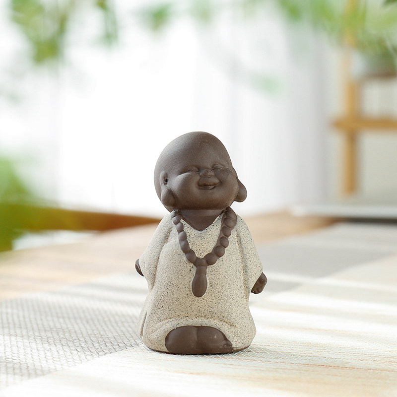 不梵禅意迷你可爱小和尚如来佛花宠摆件创意意多花盆