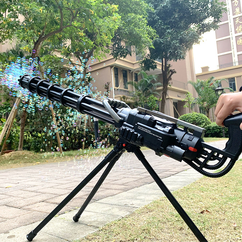 六一儿童节礼物巨型粉色加长大号电动加特林泡泡机手持吹泡泡