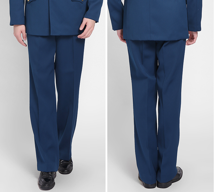 新款春秋季西装正装蓝色外套裤子冬季复古中山领口冬季常服套装男