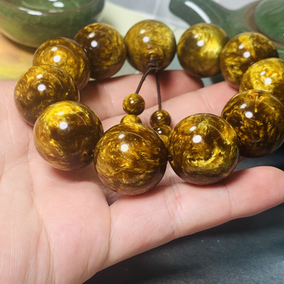 天然海柳手串108颗金丝活血佛珠男女手链收藏文玩手串