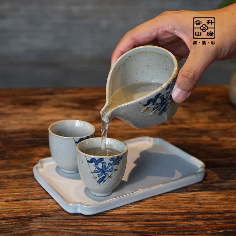 茶具山房日式家用功夫功夫茶套装装小简约青花功夫茶具