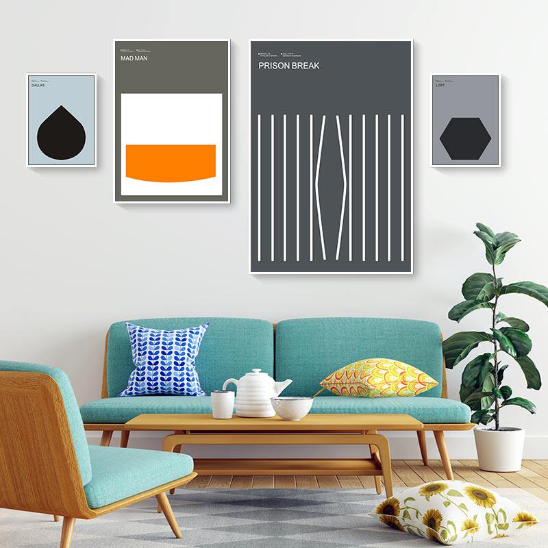 北欧现代简约风格装饰画抽象海报大挂画客厅沙发背景墙现代装饰画