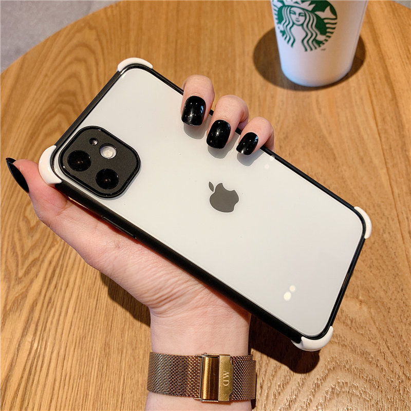 max透明iphone12手机壳11pro简约情侣ins风mini适用11promax防摔网红