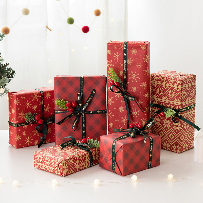 圣诞场景布置摆件礼物礼盒店铺6件套装饰圣诞装饰品