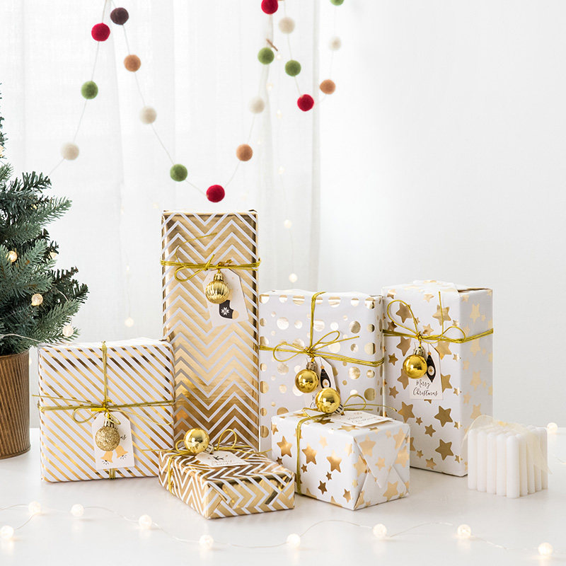 圣诞场景布置摆件礼物礼盒店铺6件套装饰圣诞装饰品