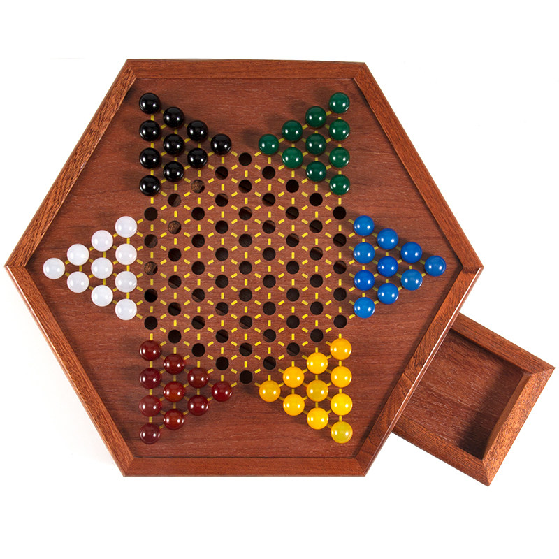 跳棋儿童玻璃高档木质陶瓷亲子益智大号老式跳棋