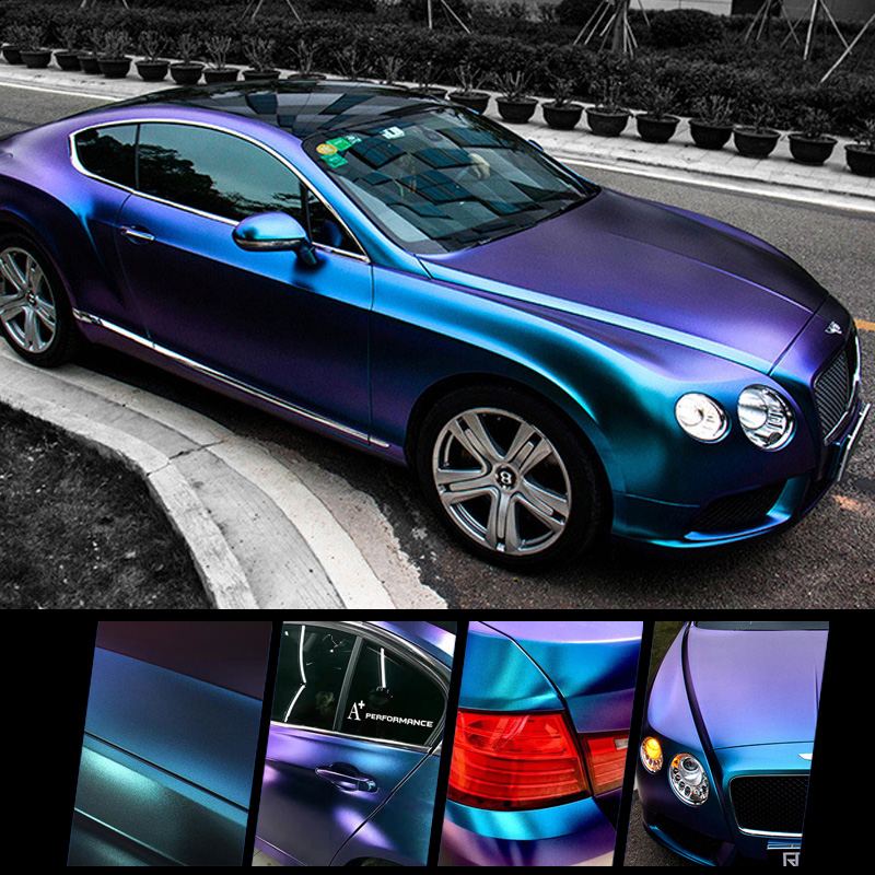 变色龙汽车车改色膜紫魅蓝绿车膜电光酱紫改色改色膜
