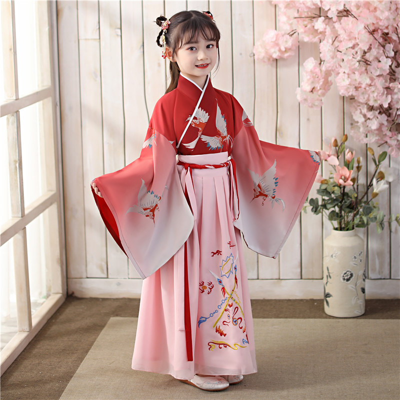 襦裙古装儿童服装国风中国小孩国学汉服夏国学儿童演出服