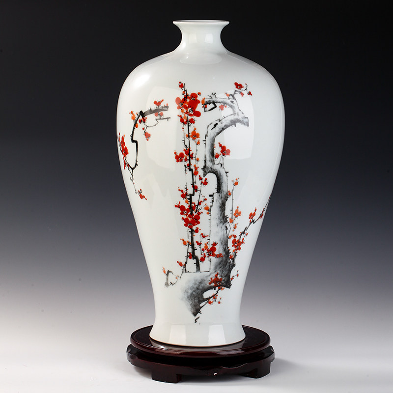 花瓶景德镇陶瓷器台面桌面客厅摆件瓷瓶插花现代花瓶