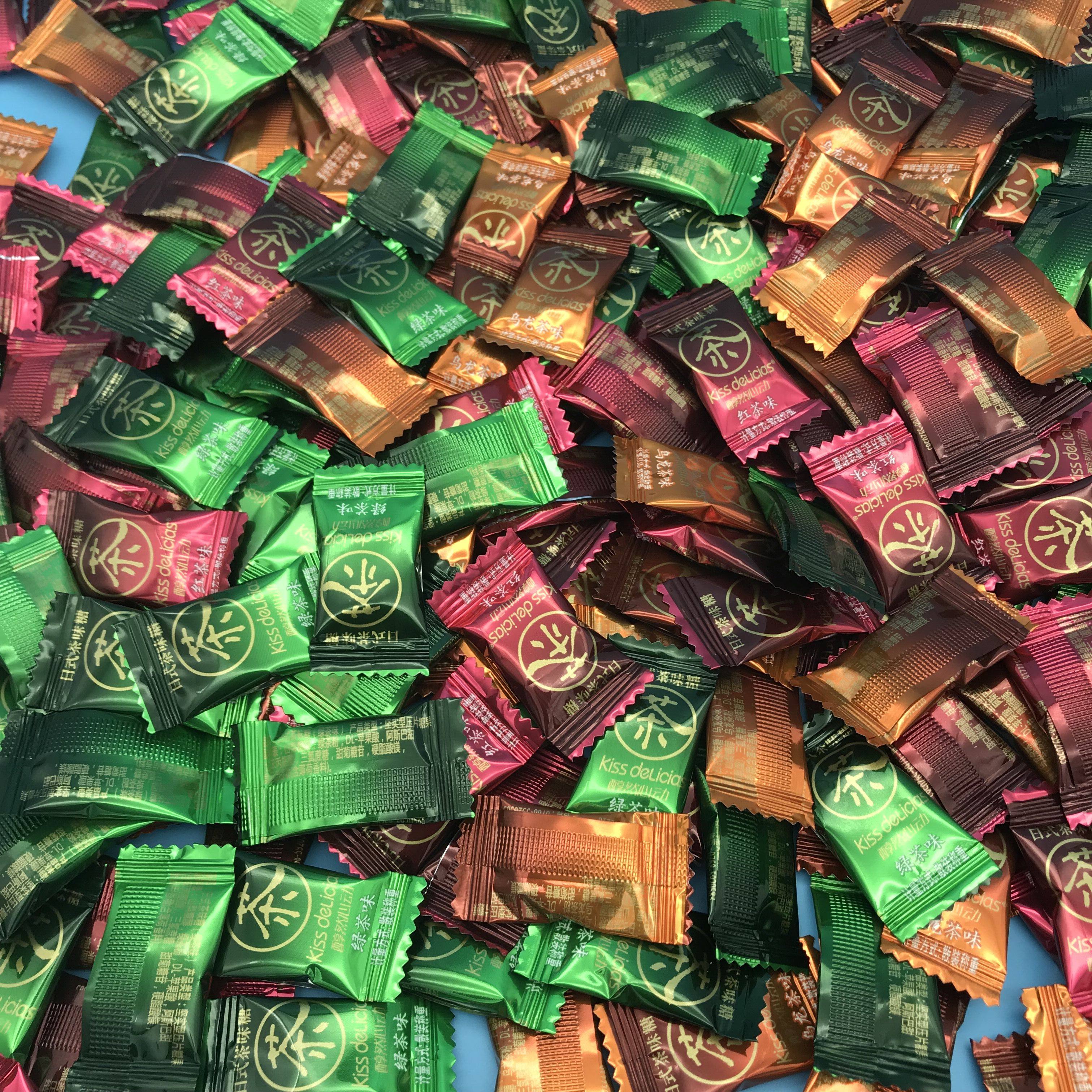 亿醇心动日式茶糖散装称重红茶绿茶乌龙茶清香糖果