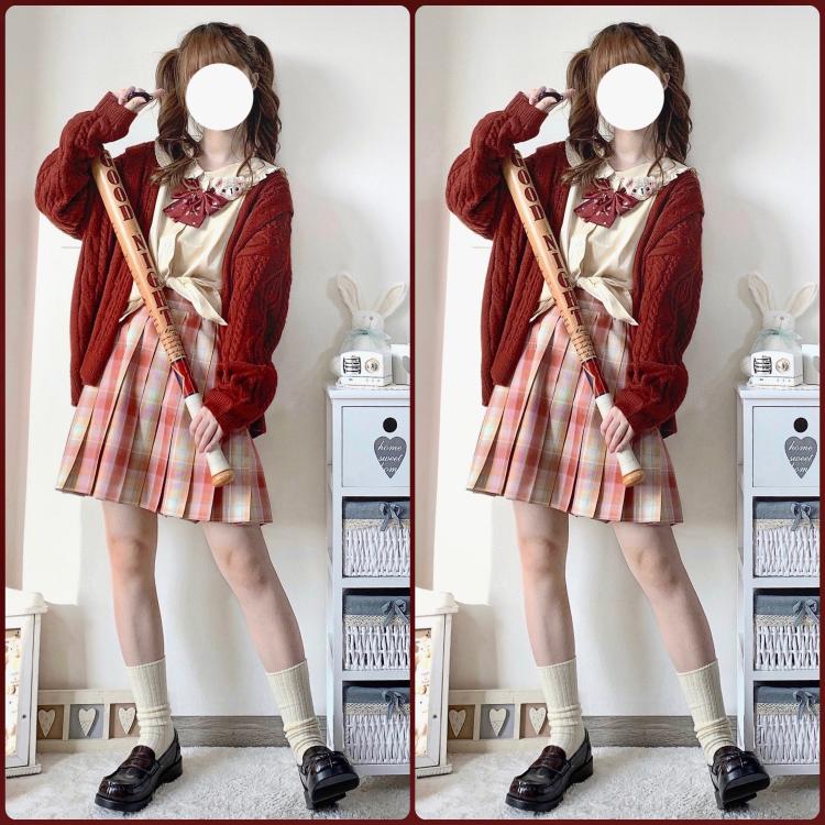 春日部砂糖果冻现货原创色格jk制服正统百褶学生校服