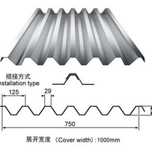 钢板35c125750小波波浪型彩钢瓦屋屋顶铁皮瓦楞彩色钢板