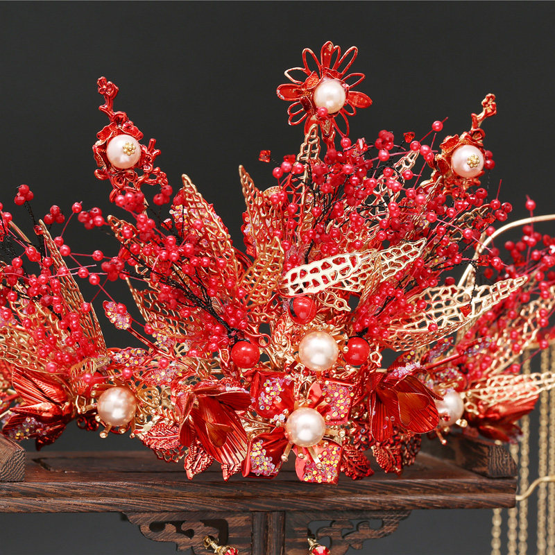 新娘头饰中式凤冠结婚古装发饰套装2020新款发饰