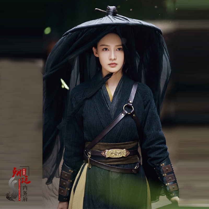 古装影视女汉棉麻骑马侠女剑客黑衣人刺客女侠民族服装
