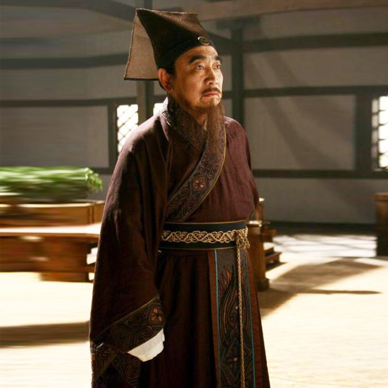 影视装秦汉男汉服男棉麻古装男大臣员外服富商古装群演