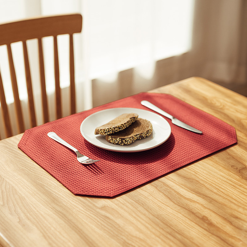 加厚棉麻餐垫布艺西餐垫布纯色餐巾家用茶杯餐垫