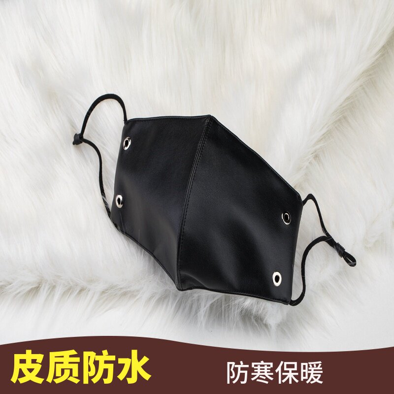 口罩冬天防风防寒现货男潮款个性时尚装饰女女神鹿皮绒明星同款 - 美