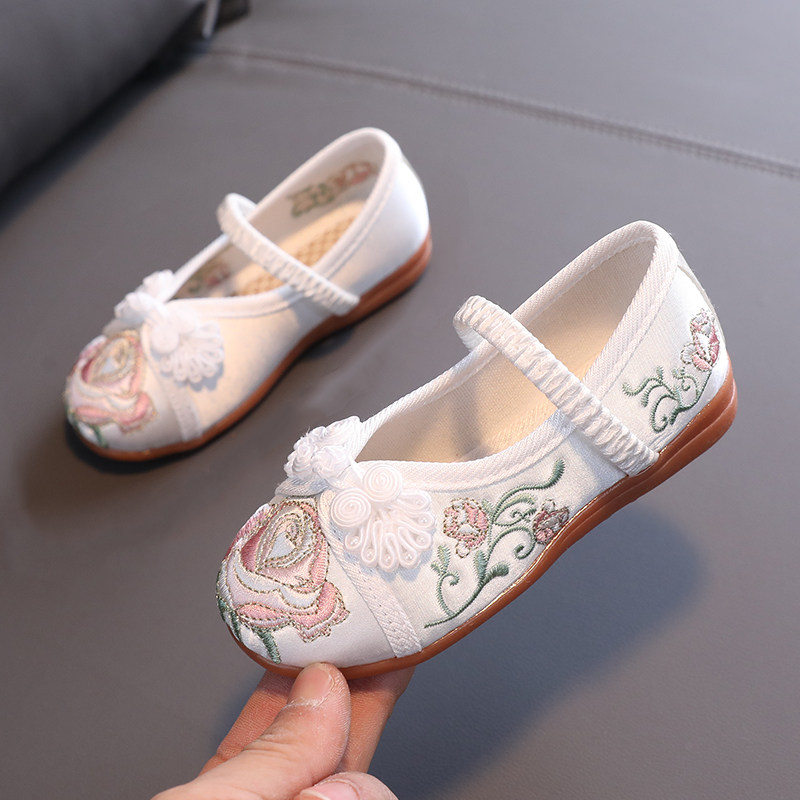 女童汉服鞋子春季新款古风演出儿童老北京布鞋宝宝儿童汉服鞋