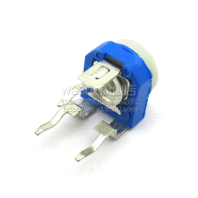 wgsd 卧式电位器 104 100k 微调蓝白可调电阻 (10个)