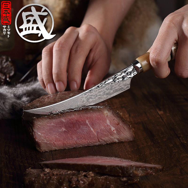 剔骨日本三本大马士革厨刀料理切片刀切牛排专用多功能刀