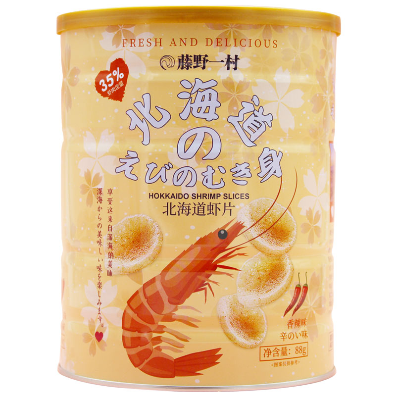 【膨化食品】藤野一村北海道虾片罐装日本风味网红日式原味油炸零