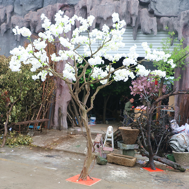 花舍仿真白樱花树绕藤许愿树假树婚庆绢布花艺室内布景橱窗展厅