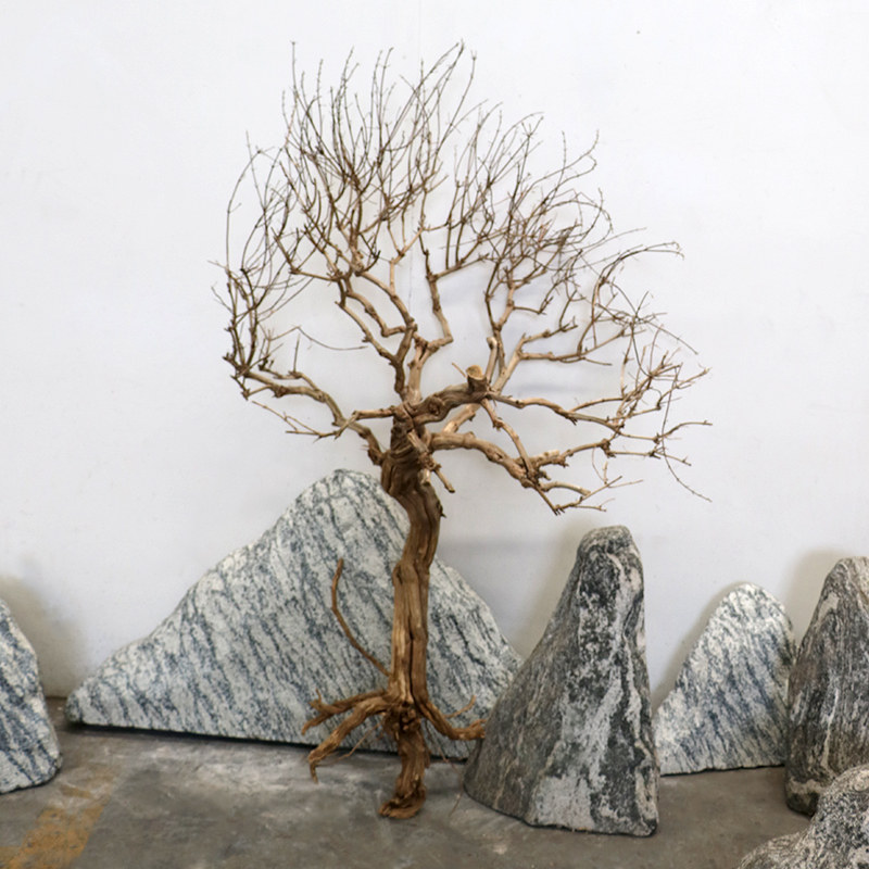 装饰花舍景观造型枯木落地摆件树干创意艺术干花