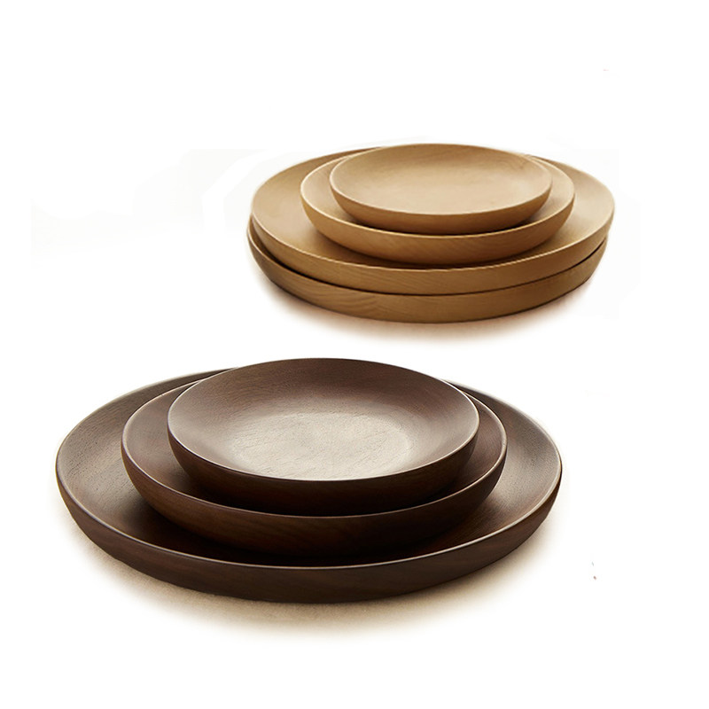 北美胡桃木榉木点心小圆盘整托盘糕点聚宝碟子盘