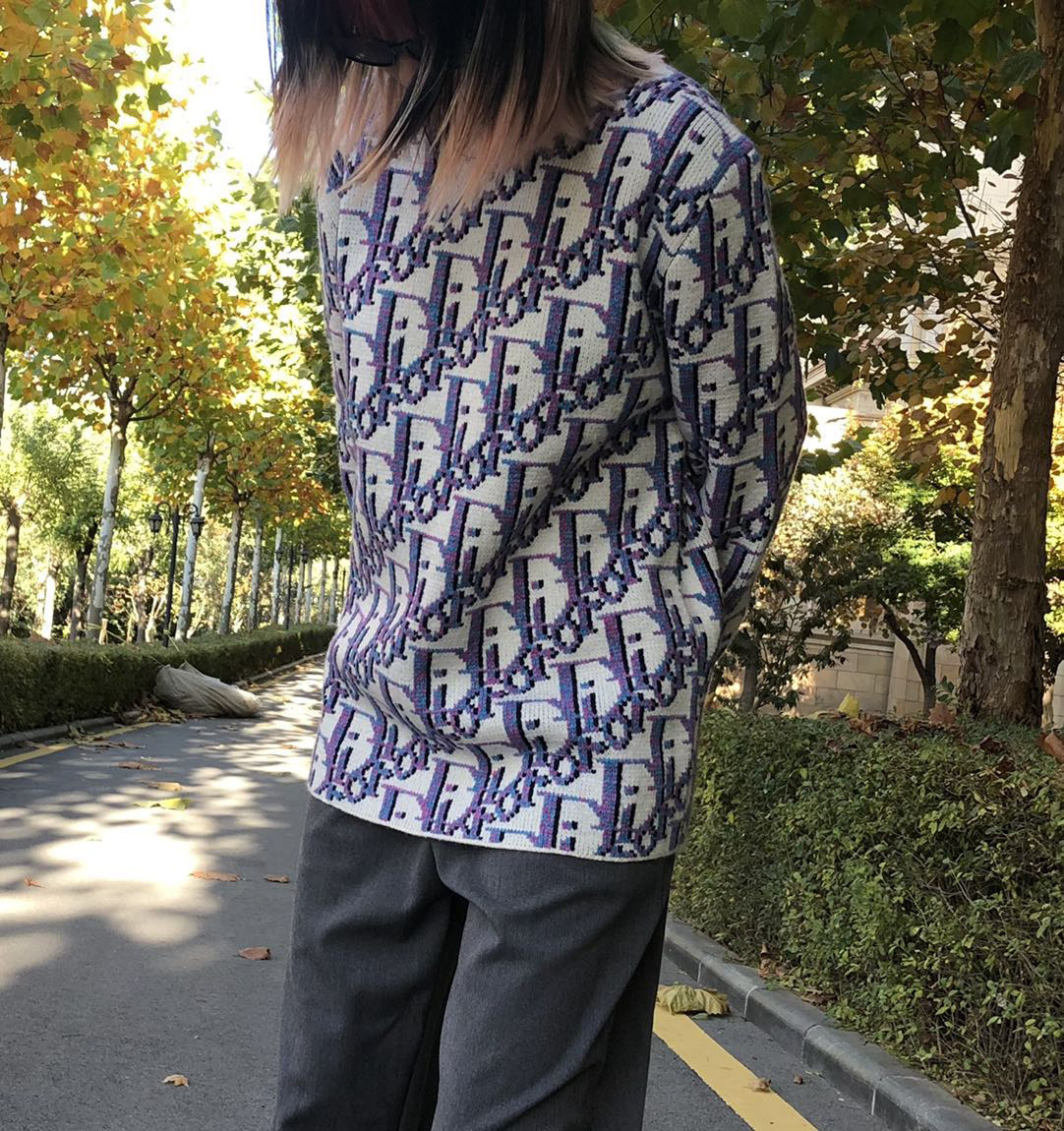 满印老花提花马卡龙羊毛毛衣宾迪迪奥卫衣针织衫毛衣