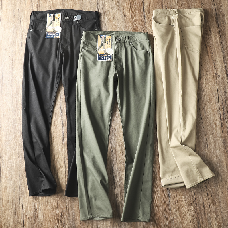 又一波牛裤！弹力莱卡棉！秋冬男士时尚纯色百搭直筒休闲裤长裤