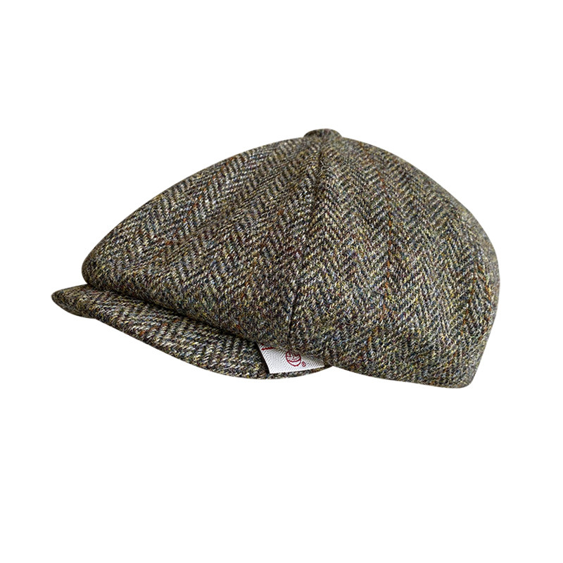 秋冬八角帽男保暖羊毛100%贝雷帽harris英国进口帽子