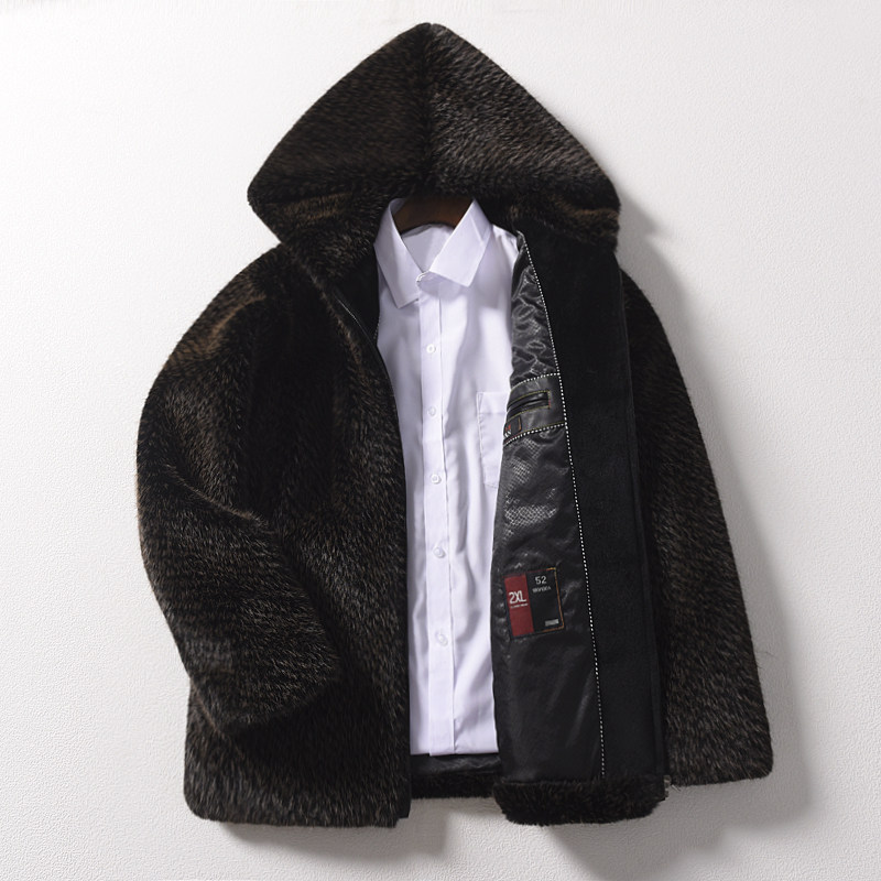 貂皮外套男士整貂冬季水貂绒外套衣连帽皮衣皮衣