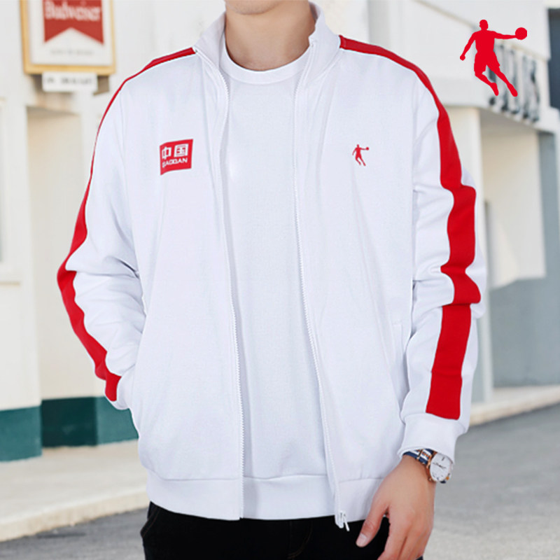 中国乔丹外套2021冬季保暖卫衣男士宽松上衣运动茄克