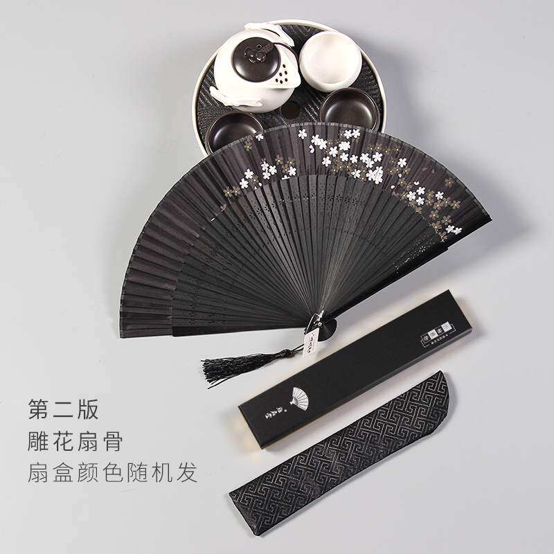 绢丝收缩手工艺扇子古风国风风骨折扇随身折叠扇子