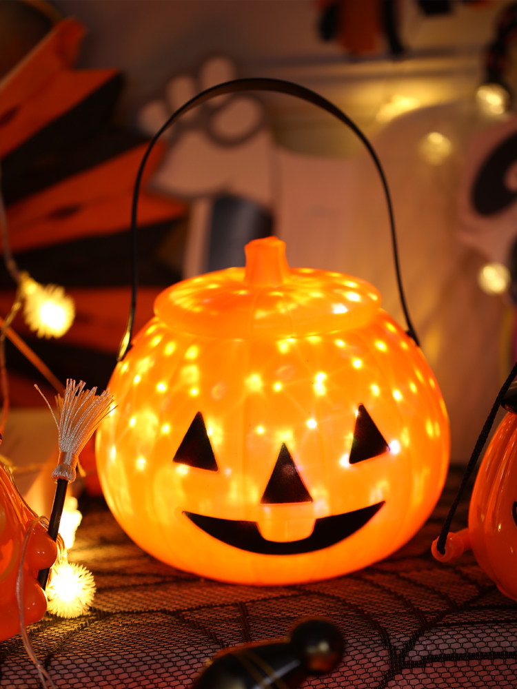 南瓜万圣节灯笼商场ktv酒吧装饰用品道具儿童发光南瓜灯