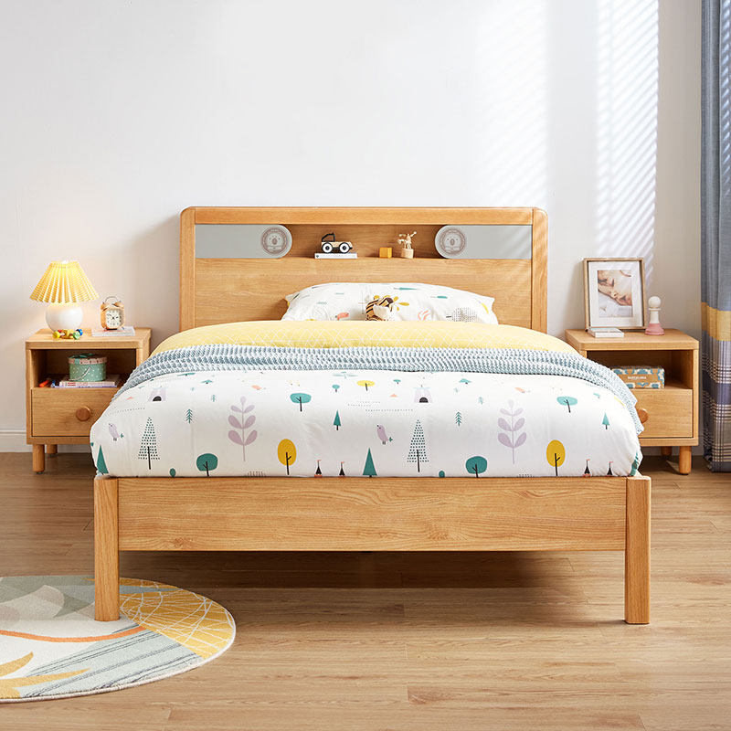 儿童林氏木业童床1米男孩学生单人床简约现代小户儿童床