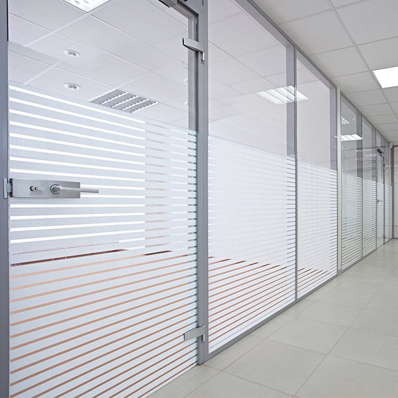 玻璃门防撞腰线贴纸半透明静电免胶办公室隔断移门瓷砖