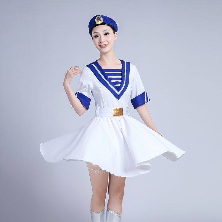 成人海军水手服装广场舞学院男女水兵合唱弹力民族服装
