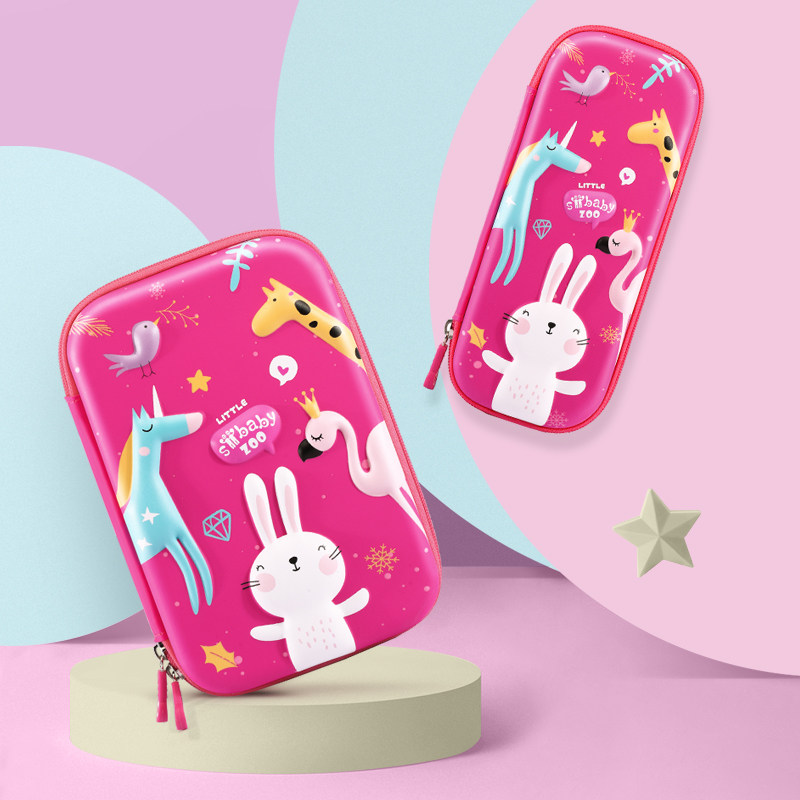 儿童笔袋小学生女孩大容量分类收纳卡通静音文具盒笔袋