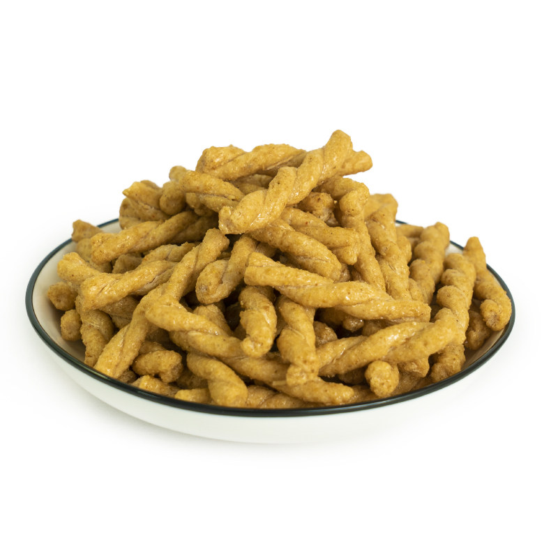 手工网红小麻花每袋280克3袋共840克 甜辣味海苔味烧烤味麻花零食-mc