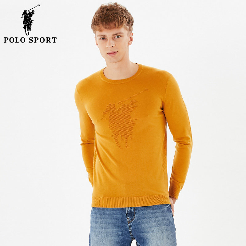 polosport保罗男装长袖男士修身圆领针织衫青年针织衫